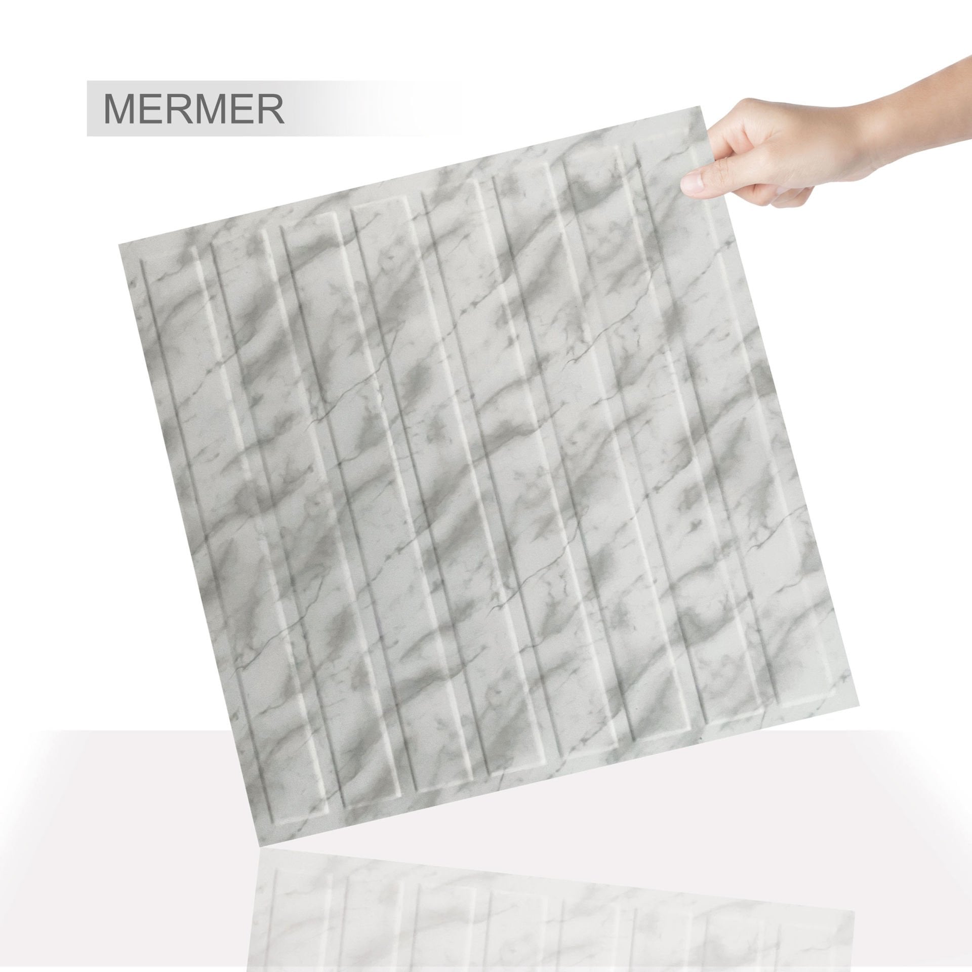 Tink 3 Boyutlu Duvar Paneli Kabartmalı Lambiri Desen Pvc 41x41 cm/ 6 Adet /1 m²