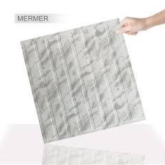 Tink 3 Boyutlu Duvar Paneli Kabartmalı Lambiri Desen Pvc 41x41 cm/ 6 Adet /1 m²