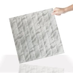Tink 3 Boyutlu Duvar Paneli Kabartmalı Lambiri Desen Pvc 41x41 cm/ 6 Adet /1 m² Mermer Desenli