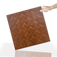 Tink 3D Duvar Paneli Kabartmalı Retro Desen Pvc 41x41 cm/ 6 Adet /1 m² Altın Meşe