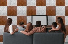 Tink 3D Duvar Paneli Kabartmalı Retro Desen Pvc 41x41 cm/ 6 Adet /1 m² Altın Meşe