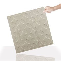 Tink 3D Duvar Paneli Kabartmalı Retro Desen Pvc 41x41 cm/ 6 Adet /1 m² Beyaz Huş