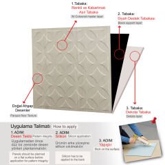 Tink 3D Duvar Paneli Kabartmalı Retro Desen Pvc 41x41 cm/ 6 Adet /1 m² Beyaz Huş