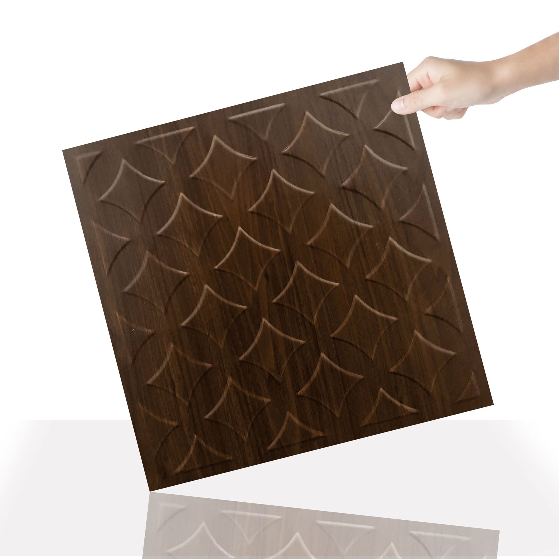 Tink 3D Duvar Paneli Kabartmalı Retro Desen Pvc 41x41 cm/ 6 Adet /1 m² Teak