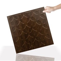 Tink 3D Duvar Paneli Kabartmalı Retro Desen Pvc 41x41 cm/ 6 Adet /1 m² Teak