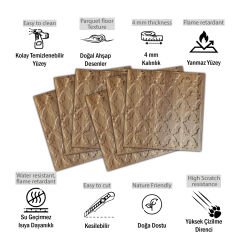Tink 3D Duvar Paneli Kabartmalı Salon Desenli Pvc 41x41 cm/ 6 Adet /1 m² Antik