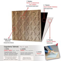 Tink 3D Duvar Paneli Kabartmalı Salon Desenli Pvc 41x41 cm/ 6 Adet /1 m² Antik