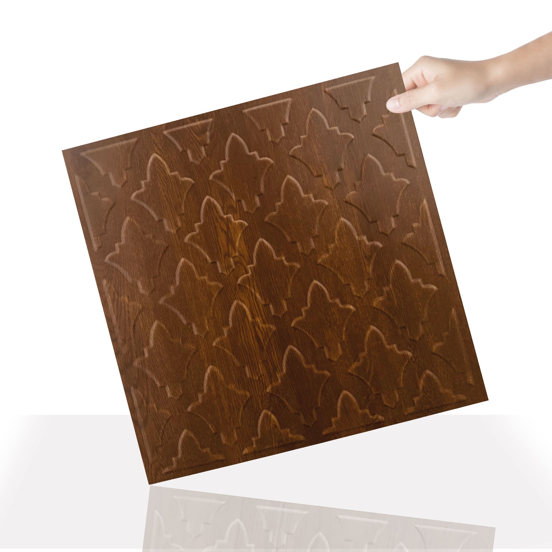 Tink 3D Duvar Paneli Kabartmalı Salon Desenli Pvc 41x41 cm/ 6 Adet /1 m² Altın Meşe