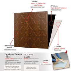 Tink 3D Duvar Paneli Kabartmalı Salon Desenli Pvc 41x41 cm/ 6 Adet /1 m² Altın Meşe