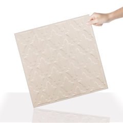 Tink 3D Duvar Paneli Kabartmalı Salon Desenli Pvc 41x41 cm/ 6 Adet /1 m² Beyaz Huş