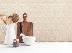 Tink 3D Duvar Paneli Kabartmalı Salon Desenli Pvc 41x41 cm/ 6 Adet /1 m² Beyaz Huş