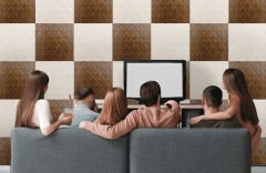 Tink 3D Duvar Paneli Kabartmalı Salon Desenli Pvc 41x41 cm/ 6 Adet /1 m² Beyaz Huş