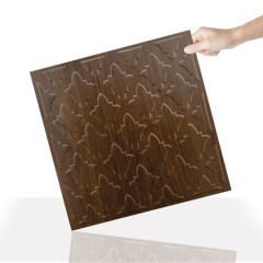 Tink 3D Duvar Paneli Kabartmalı Salon Desenli Pvc 41x41 cm/ 6 Adet /1 m² Teak