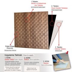 Tink 3D Duvar ve Zemin Paneli Kabartmalı Puantiye Desen Pvc 41x41 cm/ 6 Adet /1 m² Antik