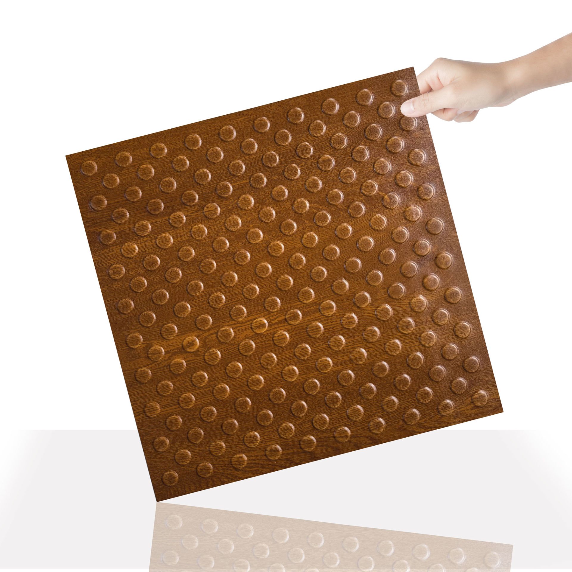 Tink 3D Duvar ve Zemin Paneli Kabartmalı Puantiye Desen Pvc 41x41 cm/ 6 Adet /1 m² Altın Meşe