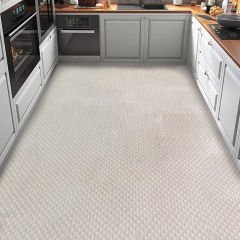 Tink 3D Duvar ve Zemin Paneli Kabartmalı Puantiye Desen Pvc 41x41 cm/ 6 Adet /1 m² Beyaz Huş