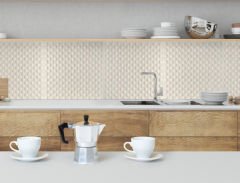 Tink 3D Duvar ve Zemin Paneli Kabartmalı Puantiye Desen Pvc 41x41 cm/ 6 Adet /1 m² Beyaz Huş