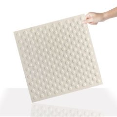 Tink 3D Duvar ve Zemin Paneli Kabartmalı Puantiye Desen Pvc 41x41 cm/ 6 Adet /1 m² Beyaz Huş