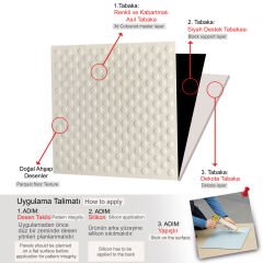 Tink 3D Duvar ve Zemin Paneli Kabartmalı Puantiye Desen Pvc 41x41 cm/ 6 Adet /1 m² Beyaz Huş