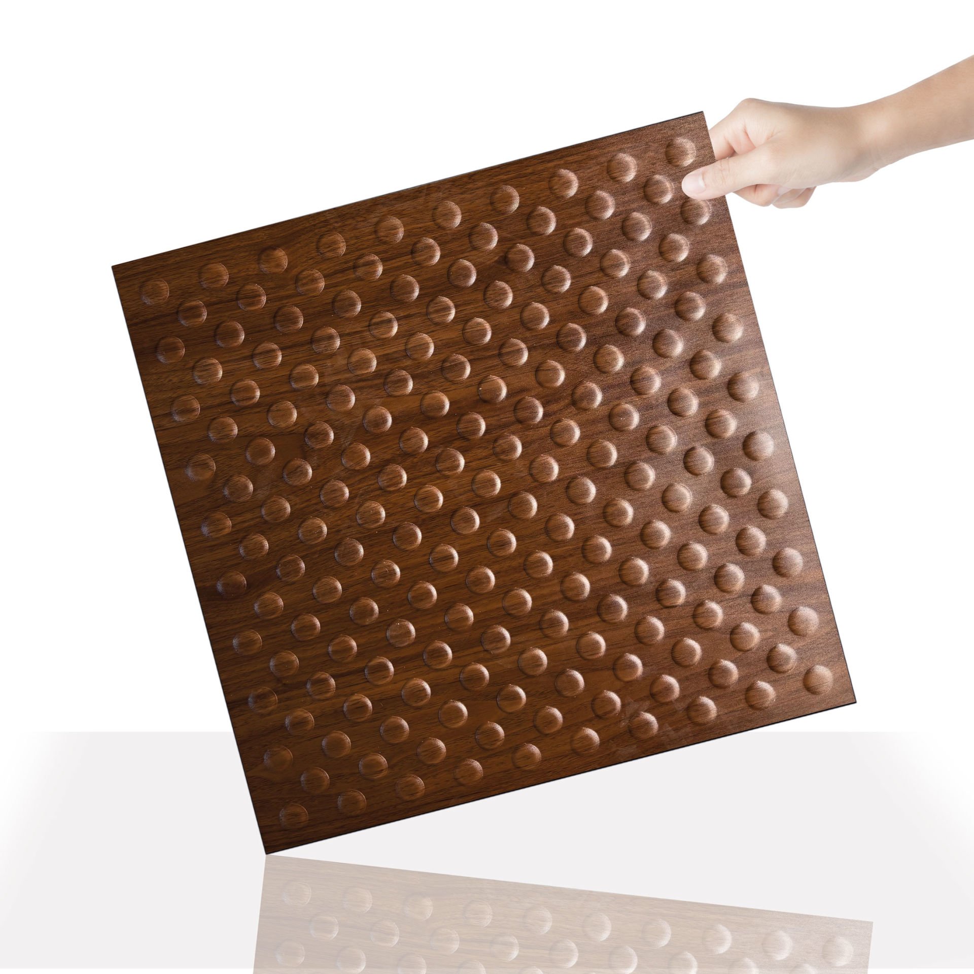 Tink 3D Duvar ve Zemin Paneli Kabartmalı Puantiye Desen Pvc 41x41 cm/ 6 Adet /1 m² Teak
