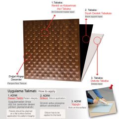 Tink 3D Duvar ve Zemin Paneli Kabartmalı Puantiye Desen Pvc 41x41 cm/ 6 Adet /1 m² Teak