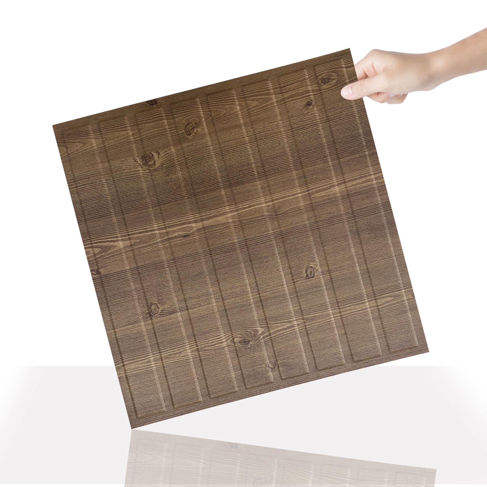 Tink 3 Boyutlu Duvar Paneli Kabartmalı Lambiri Desen Pvc 41x41 cm/ 6 Adet /1 m² Antik