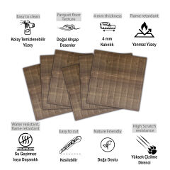 Tink 3 Boyutlu Duvar Paneli Kabartmalı Lambiri Desen Pvc 41x41 cm/ 6 Adet /1 m² Antik