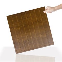 Tink 3 Boyutlu Duvar Paneli Kabartmalı Lambiri Desen Pvc 41x41 cm/ 6 Adet /1 m² Altın Meşe