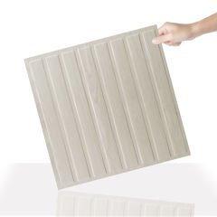 Tink 3 Boyutlu Duvar Paneli Kabartmalı Lambiri Desen Pvc 41x41 cm/ 6 Adet /1 m² Beyaz Huş