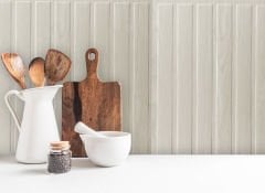 Tink 3 Boyutlu Duvar Paneli Kabartmalı Lambiri Desen Pvc 41x41 cm/ 6 Adet /1 m² Beyaz Huş