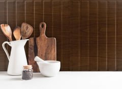 Tink 3 Boyutlu Duvar Paneli Kabartmalı Lambiri Desen Pvc 41x41 cm/ 6 Adet /1 m² Teak