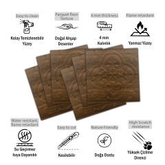 Tink 3 Boyutlu Duvar Paneli Kabartmalı Solo Desen Pvc  41x41 cm/ 6 Adet /1 m² Antik