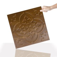 Tink 3 Boyutlu Duvar Paneli Kabartmalı Solo Desen Pvc  41x41 cm/ 6 Adet /1 m² Altın Meşe