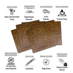 Tink 3 Boyutlu Duvar Paneli Kabartmalı Solo Desen Pvc  41x41 cm/ 6 Adet /1 m² Altın Meşe