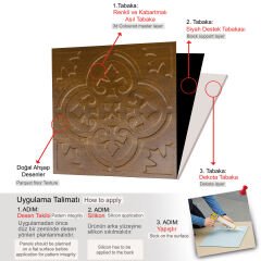 Tink 3 Boyutlu Duvar Paneli Kabartmalı Solo Desen Pvc  41x41 cm/ 6 Adet /1 m² Altın Meşe