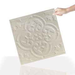 Tink 3 Boyutlu Duvar Paneli Kabartmalı Solo Desen Pvc  41x41 cm/ 6 Adet /1 m² Beyaz Huş