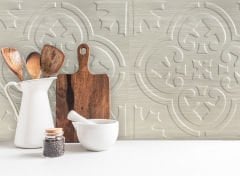 Tink 3 Boyutlu Duvar Paneli Kabartmalı Solo Desen Pvc  41x41 cm/ 6 Adet /1 m² Beyaz Huş