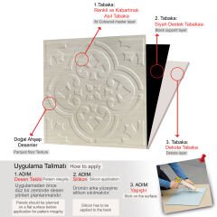 Tink 3 Boyutlu Duvar Paneli Kabartmalı Solo Desen Pvc  41x41 cm/ 6 Adet /1 m² Beyaz Huş