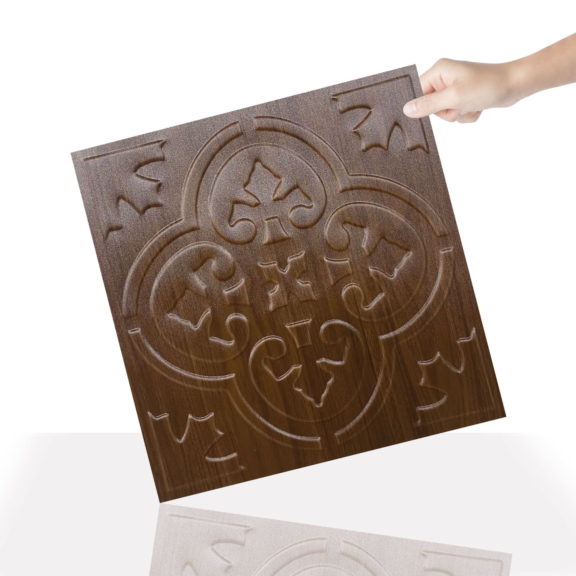 Tink 3 Boyutlu Duvar Paneli Kabartmalı Solo Desen Pvc  41x41 cm/ 6 Adet /1 m² Teak