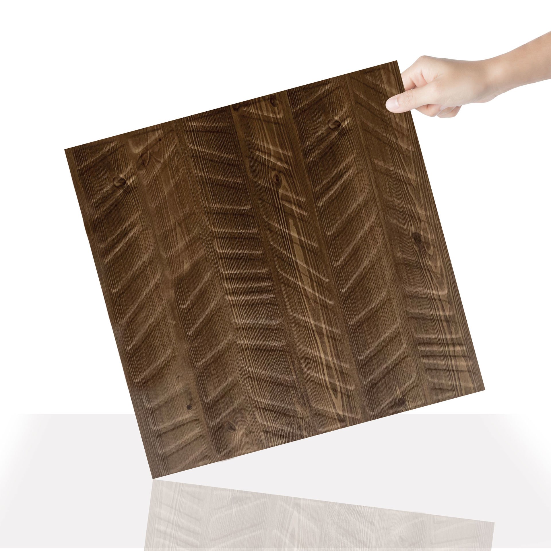 Tink 3 Boyutlu Duvar Paneli Kabartmalı Kılçık Desen Pvc 41x41 cm/ 6 Adet /1 m² Antik