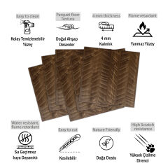 Tink 3 Boyutlu Duvar Paneli Kabartmalı Kılçık Desen Pvc 41x41 cm/ 6 Adet /1 m² Antik