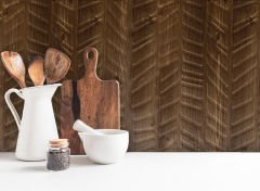 Tink 3 Boyutlu Duvar Paneli Kabartmalı Kılçık Desen Pvc 41x41 cm/ 6 Adet /1 m² Antik