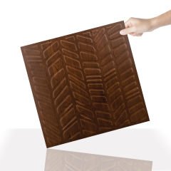 Tink 3 Boyutlu Duvar Paneli Kabartmalı Kılçık Desen Pvc 41x41 cm/ 6 Adet /1 m² Altın Meşe