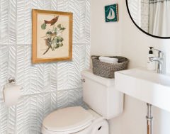 Tink 3 Boyutlu Duvar Paneli Kabartmalı Kılçık Desen Pvc 41x41 cm/ 6 Adet /1 m² Beyaz Huş