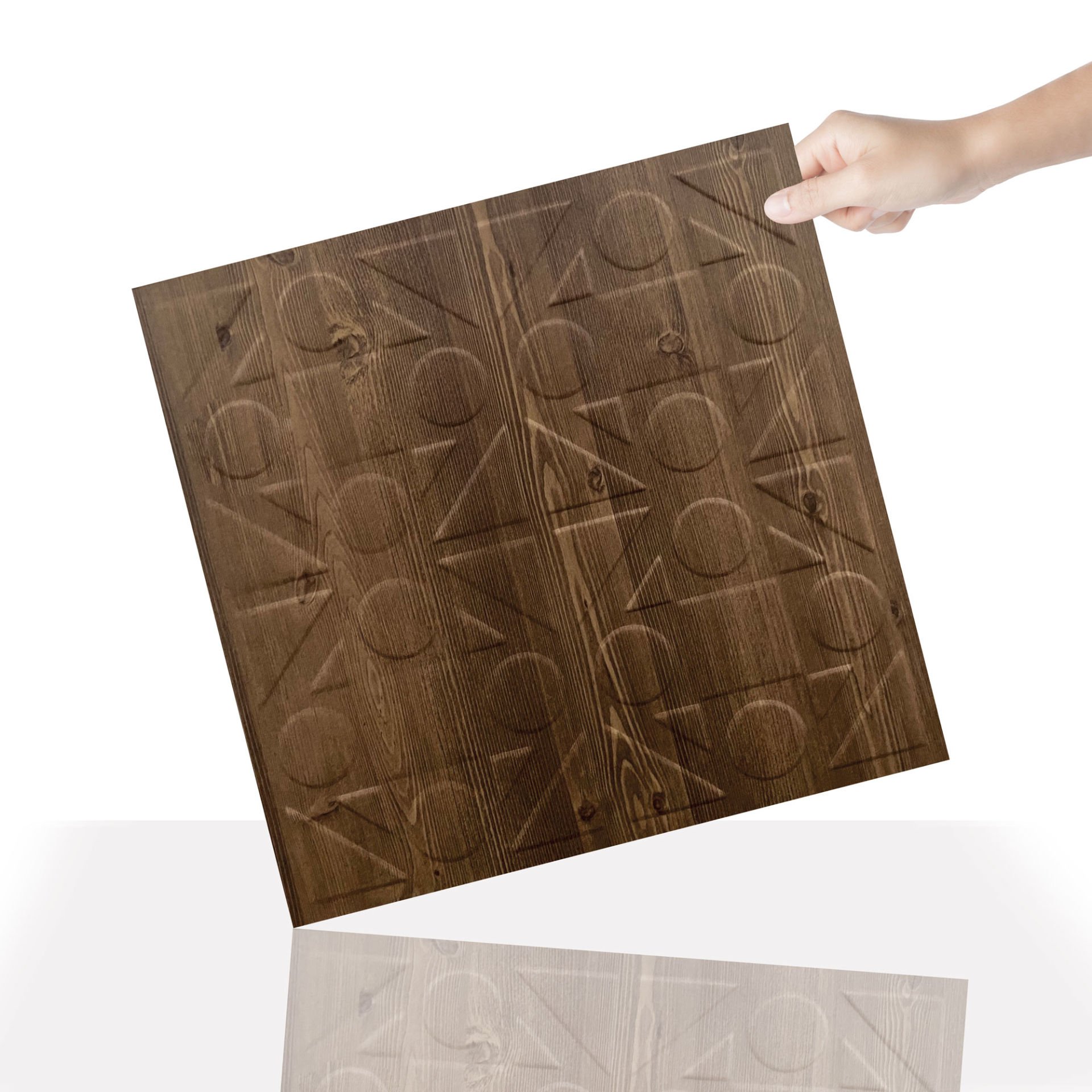 Tink 3 Boyutlu Duvar Paneli Kabartmalı Kareli Yuvarlak Desen Pvc 41x41 cm/ 6 Adet /1 m² Antik