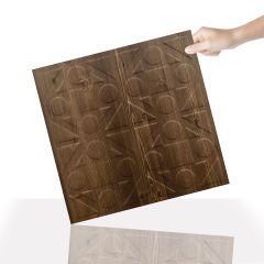 Tink 3 Boyutlu Duvar Paneli Kabartmalı Kareli Yuvarlak Desen Pvc 41x41 cm/ 6 Adet /1 m² Antik