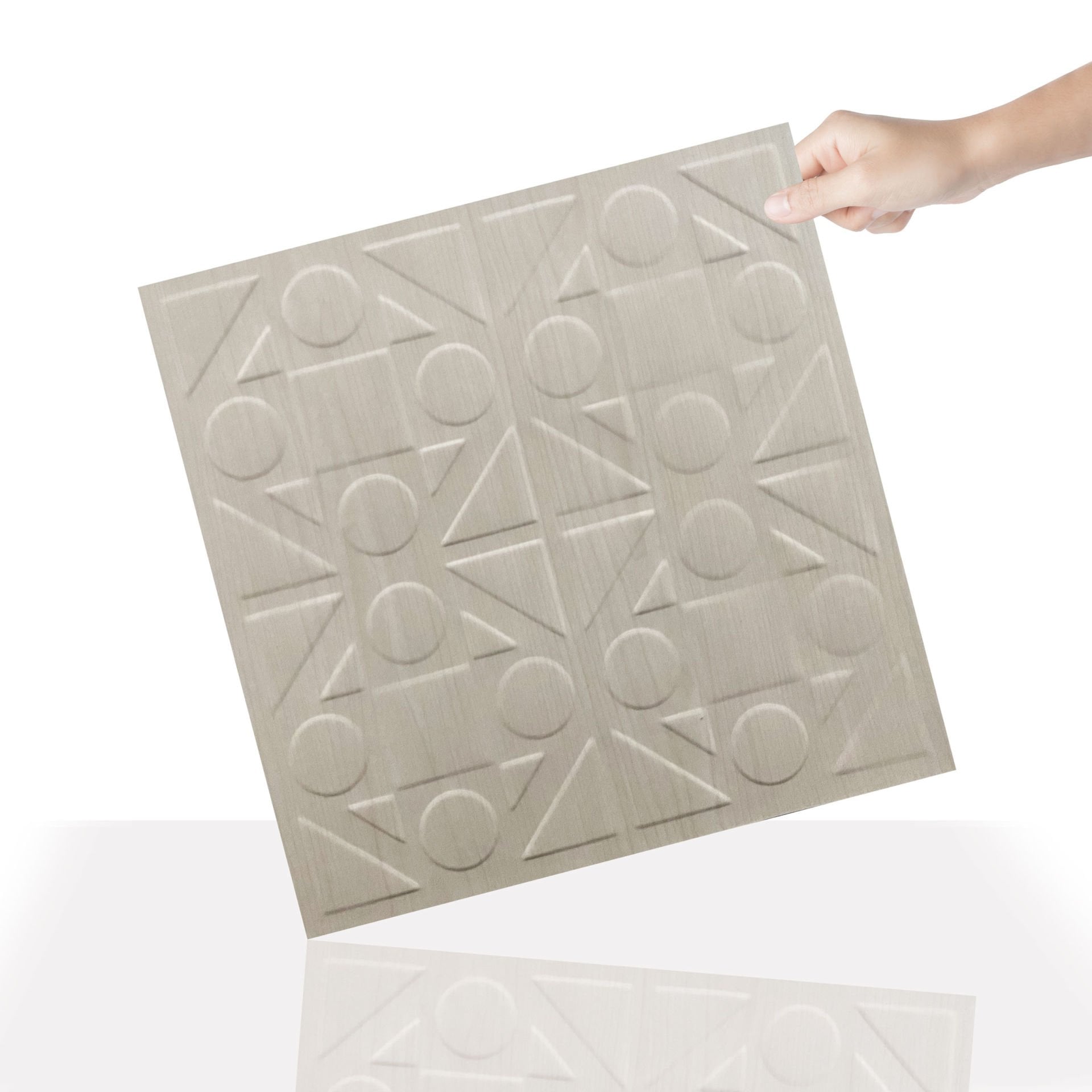 Tink 3 Boyutlu Duvar Paneli Kabartmalı Kareli Yuvarlak Desen Pvc 41x41 cm/ 6 Adet /1 m² Beyaz Huş