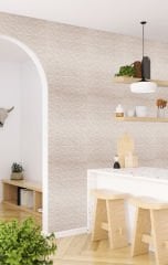 Tink 3 Boyutlu Duvar Paneli Kabartmalı Kareli Yuvarlak Desen Pvc 41x41 cm/ 6 Adet /1 m² Beyaz Huş