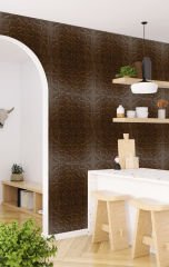 Tink 3 Boyutlu Duvar Paneli Kabartmalı Kareli Yuvarlak Desen Pvc 41x41 cm/ 6 Adet /1 m² Teak