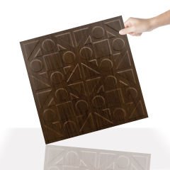 Tink 3 Boyutlu Duvar Paneli Kabartmalı Kareli Yuvarlak Desen Pvc 41x41 cm/ 6 Adet /1 m² Teak